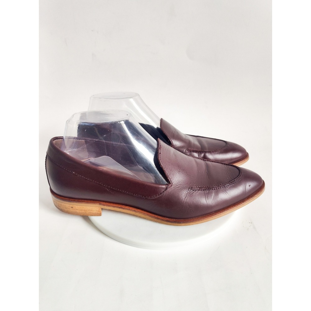 Everlane Loafers Size 9 Leather Burgundy Pointed Toe Made in Italy Minimalist